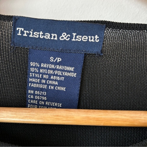 Vintage Y2K black stretch mesh cardigan with hook closure and floral embroidery - Picture 8 of 9